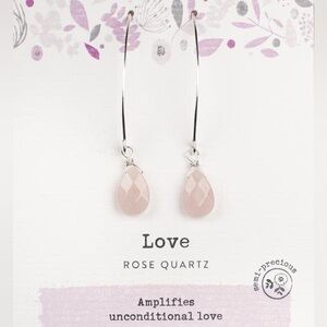 NWT Pink Rose Quartz Drop Earrings